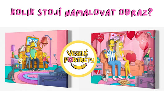 2 obrazy Simpsonovi na plátně. Titulní obrázek ke článku kolik stojí namalovat obraz | VesléPortréty.cz