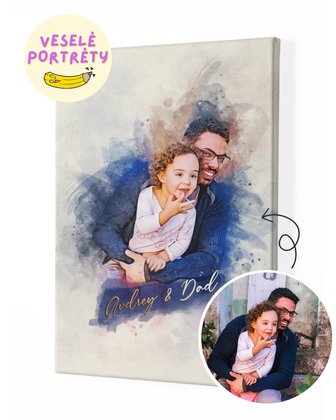 Portrét watercolor (akvarel portrét) - Kreslíř Richard