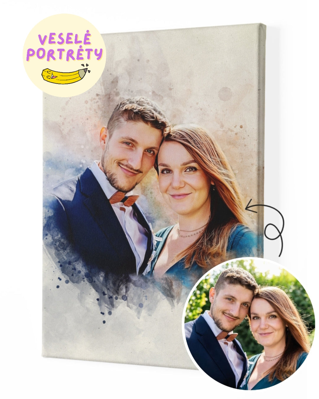 Portrét watercolor (akvarel portrét) - Kreslíř Richard